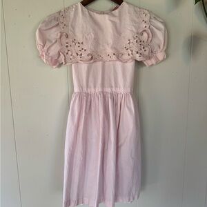 My Michelle Pink Embellished Sundress with Puff Sleeves